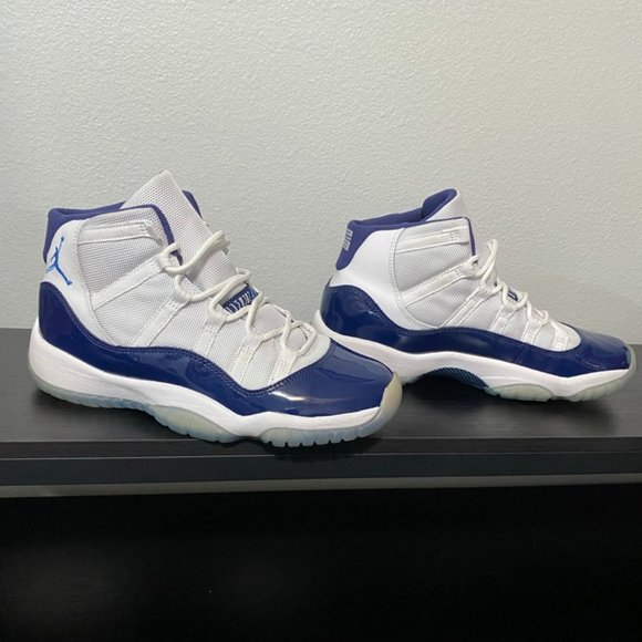 Air Jordan 11 Retro BG. White and University Blue. Size 6Y (Womens Size 8). - Picture 8 of 11